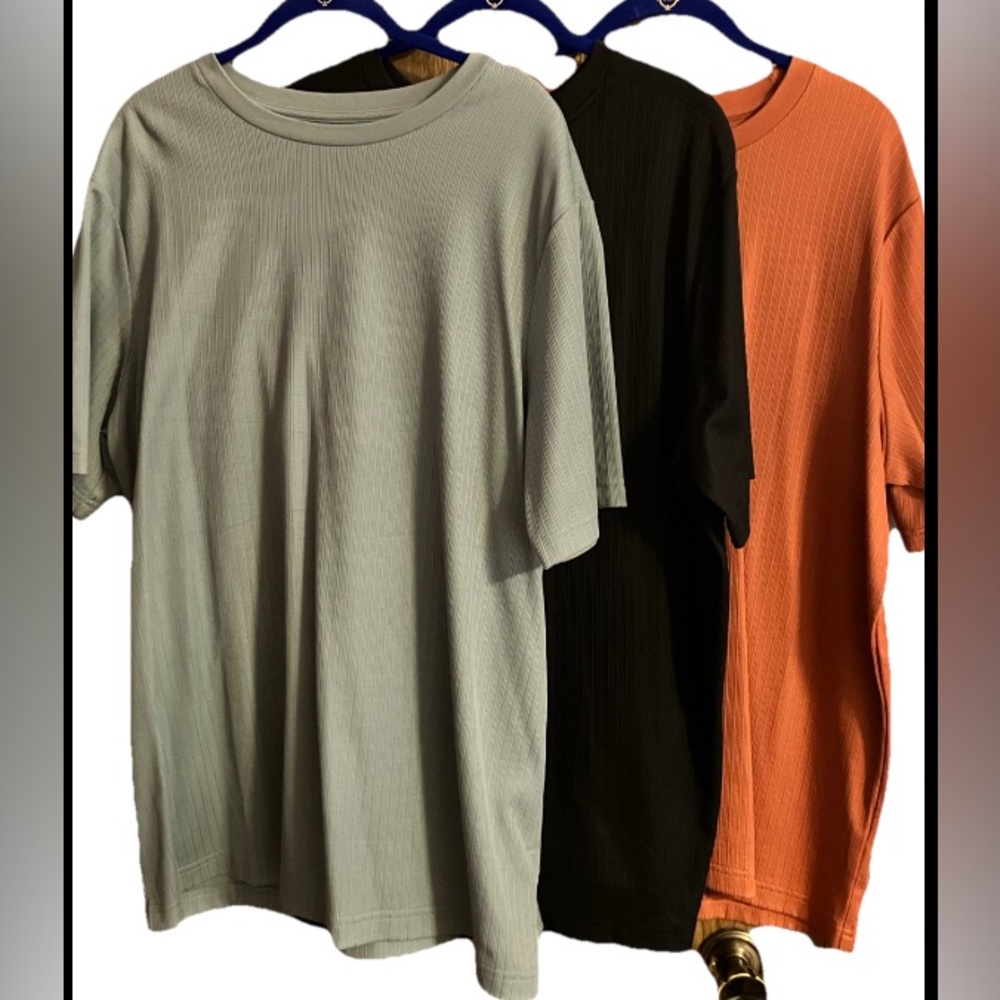 3 Lot Croft&Barrow Men’s Textured Tees, Short Sleeve Pullovers size XL